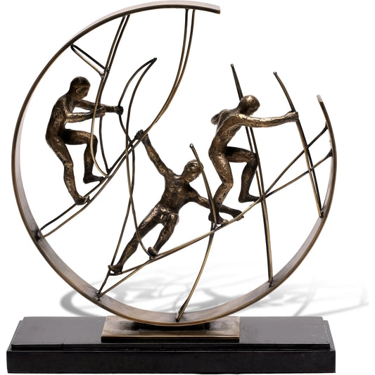Dynamic Climbers Sculpture by Maitland-Smith. Made from unique in a traditional style.
