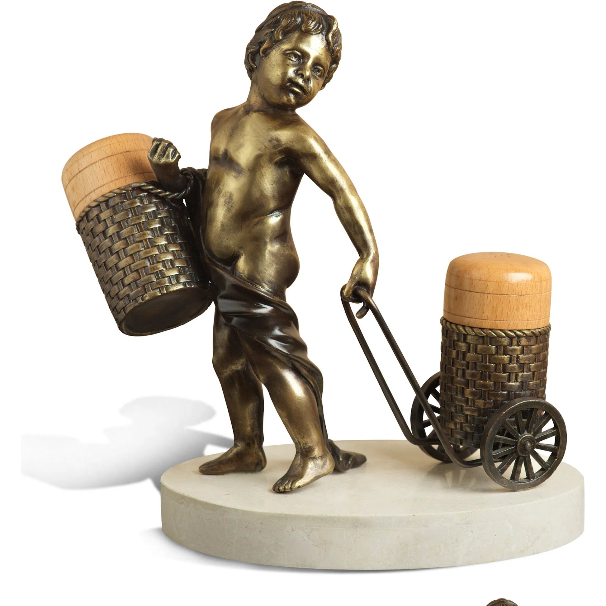 Salt and Pepper Sculpture by Maitland-Smith in brass. Made from unique in a unique style.