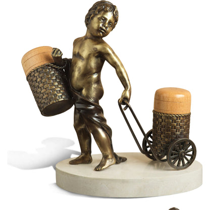 Salt and Pepper Sculpture by Maitland-Smith in brass. Made from unique in a unique style.