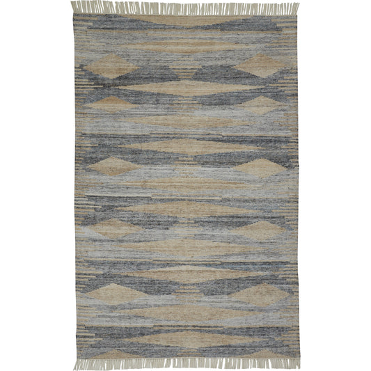 Beckett Moroccan Desert Rug - 0815F by Feizy in gray, beige. Made from pet in a unique style.