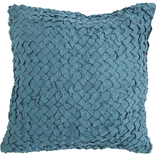 Diamond Blue Ruche Pillow by Global Views in blue. Made from unique in a eclectic & global style.