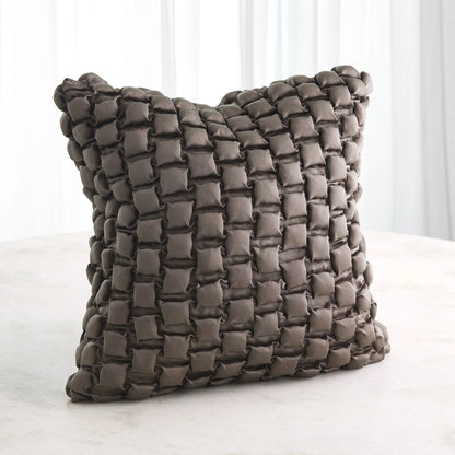 Square Ruche Pillow by Global Views. Made from front, back surface: 100% viscose satin in a eclectic & global style.