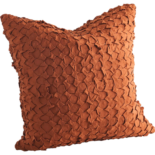 Diamond Rust Ruche Pillow by Global Views in rust. Made from unique in a unique style.