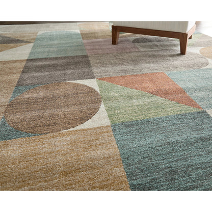 Eden Color Block EDN39QUF Rug by Feizy in ivory, brown, blue. Made from polypropylene in a unique style.