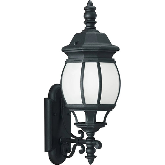 Wynfield One Light Outdoor Wall Lantern by Visual Comfort & Co. in black. Made from die cast aluminum in a unique style.