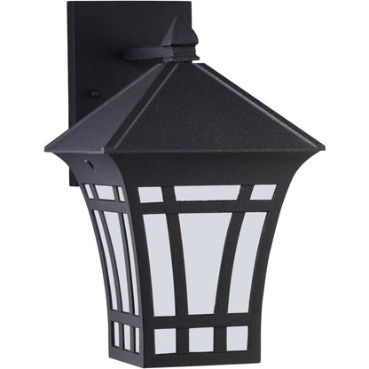 Herrington One Light Outdoor Wall Lantern by Visual Comfort & Co. in black. Made from aluminum in a cottage & farmhouse style.
