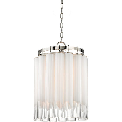Tyrell Pendant by Hudson Valley in polished nickel. Made from steel in a modern style.