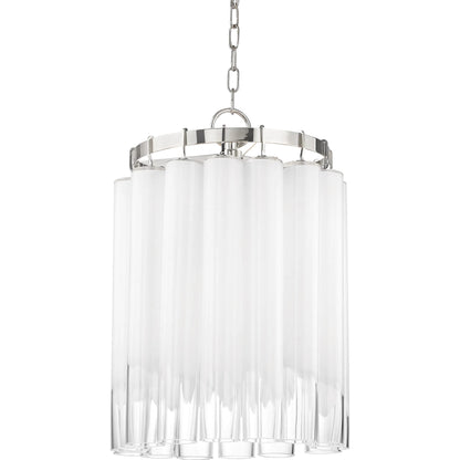Tyrell Pendant by Hudson Valley in polished nickel. Made from steel in a modern style.