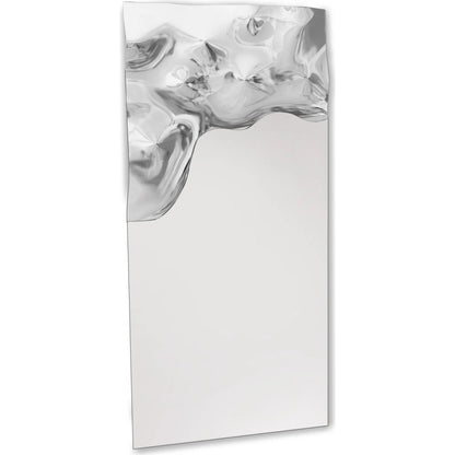 Asymmetrical Ripple Mirror by Global Views in clear. Made from mirror in a modern style.