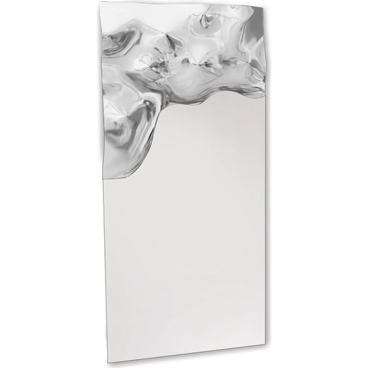 Asymmetrical Ripple Mirror by Global Views in clear. Made from mirror in a modern style.