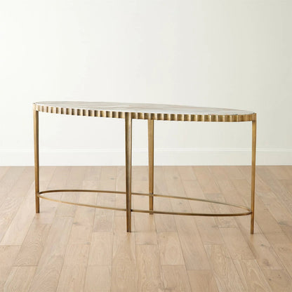 Liberty Console by Global Views in gold and marble. Made from unique in a modern style.