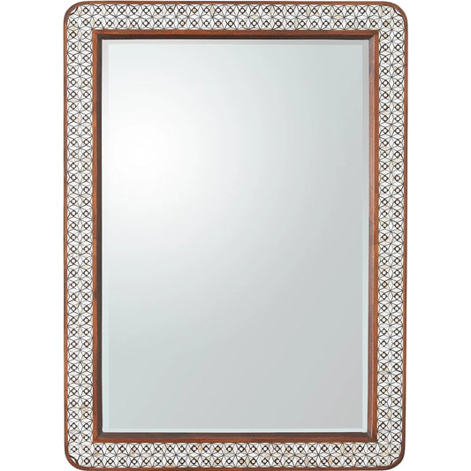 Aravalli Mirror by Global Views. Made from recycled wood, mdf, iron, mirror, mother of pearl, pinctada margaritifera mother of pearl - wild shell from india in a unique style.