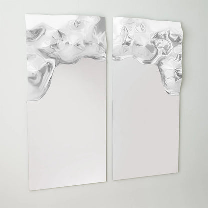 Asymmetrical Ripple Mirror by Global Views in clear. Made from mirror in a modern style.