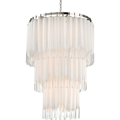 Tyrell Tiered Pendant by Hudson Valley in polished nickel. Made from steel in a modern style.
