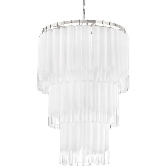 Tyrell Tiered Pendant by Hudson Valley in polished nickel. Made from steel in a modern style.