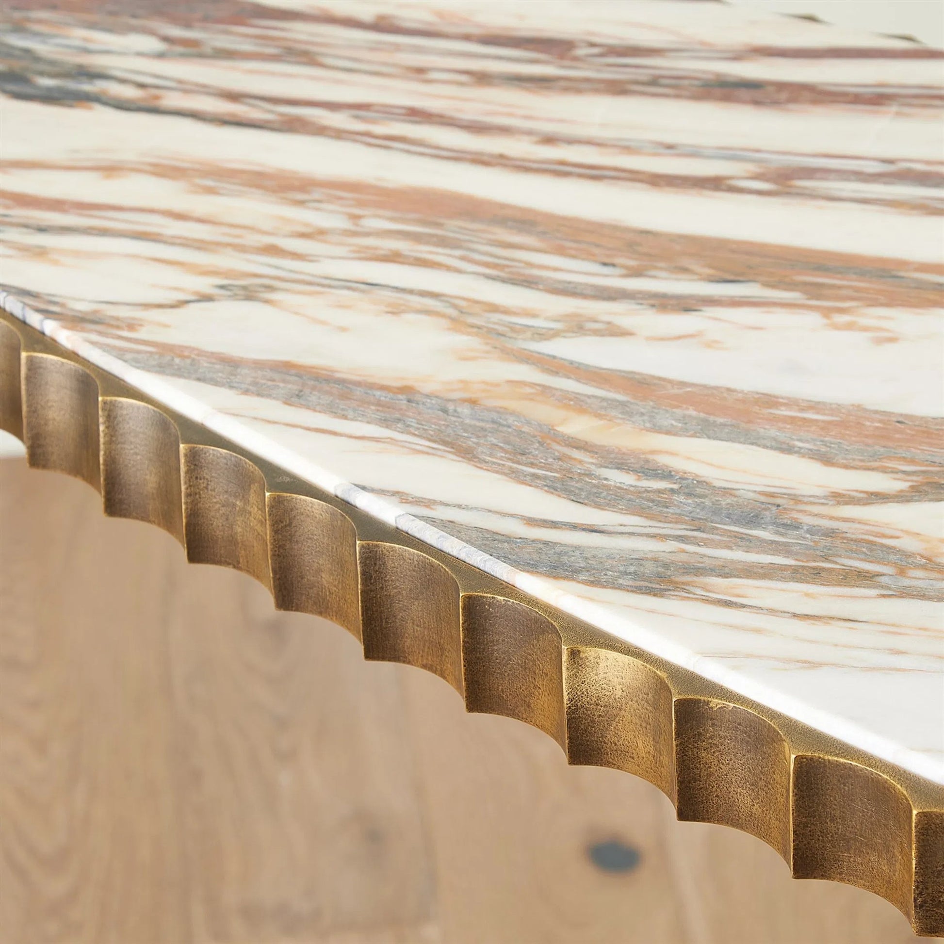 Liberty Console by Global Views in gold and marble. Made from unique in a modern style.