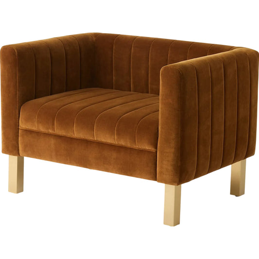 Perfectly Simple Chair by Global Views in brown and brass. Made from unique in a traditional style.