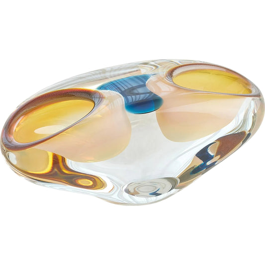 Gemella Vessel by Global Views in blue and amber. Made from unique in a eclectic & global style.