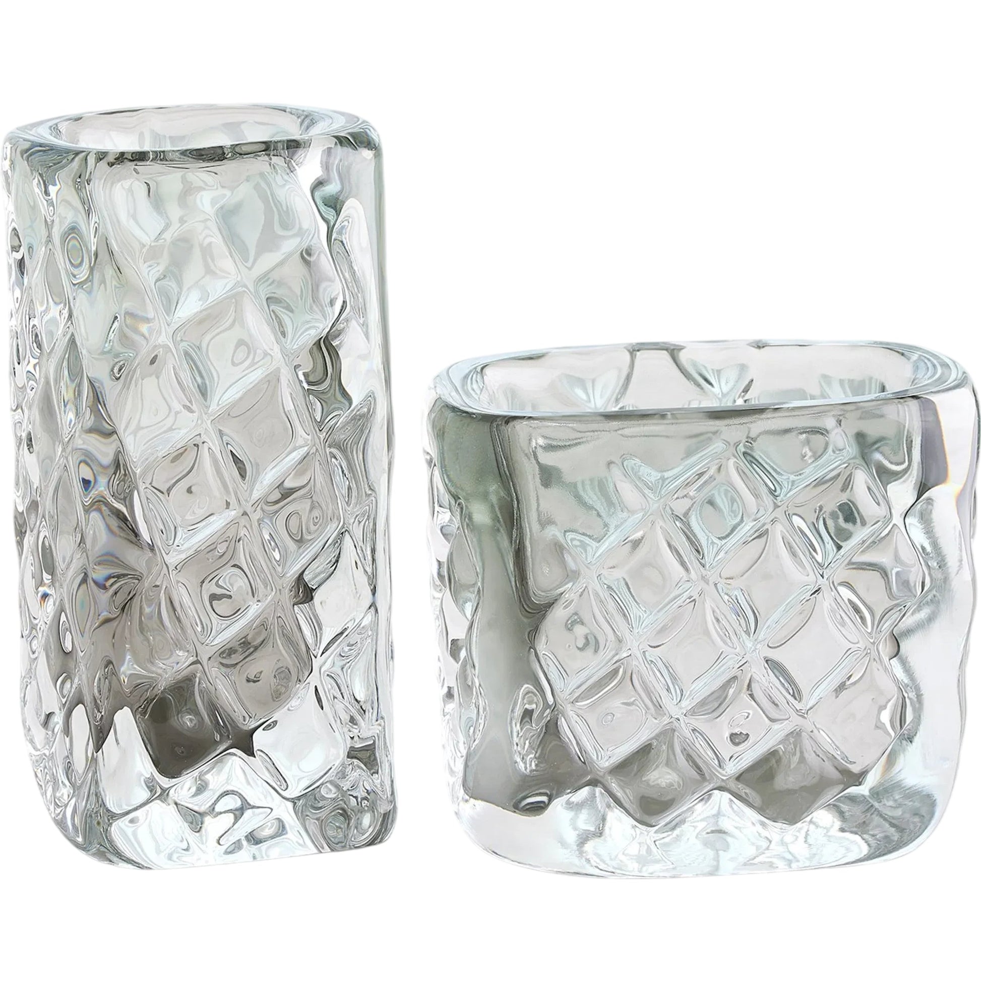 Quilted Vase by Global Views in clear. Made from unique in a transitional style.