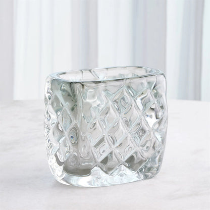 Quilted Vase by Global Views in clear. Made from unique in a transitional style.