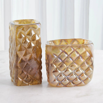 Quilted Vase by Global Views in clear. Made from unique in a transitional style.