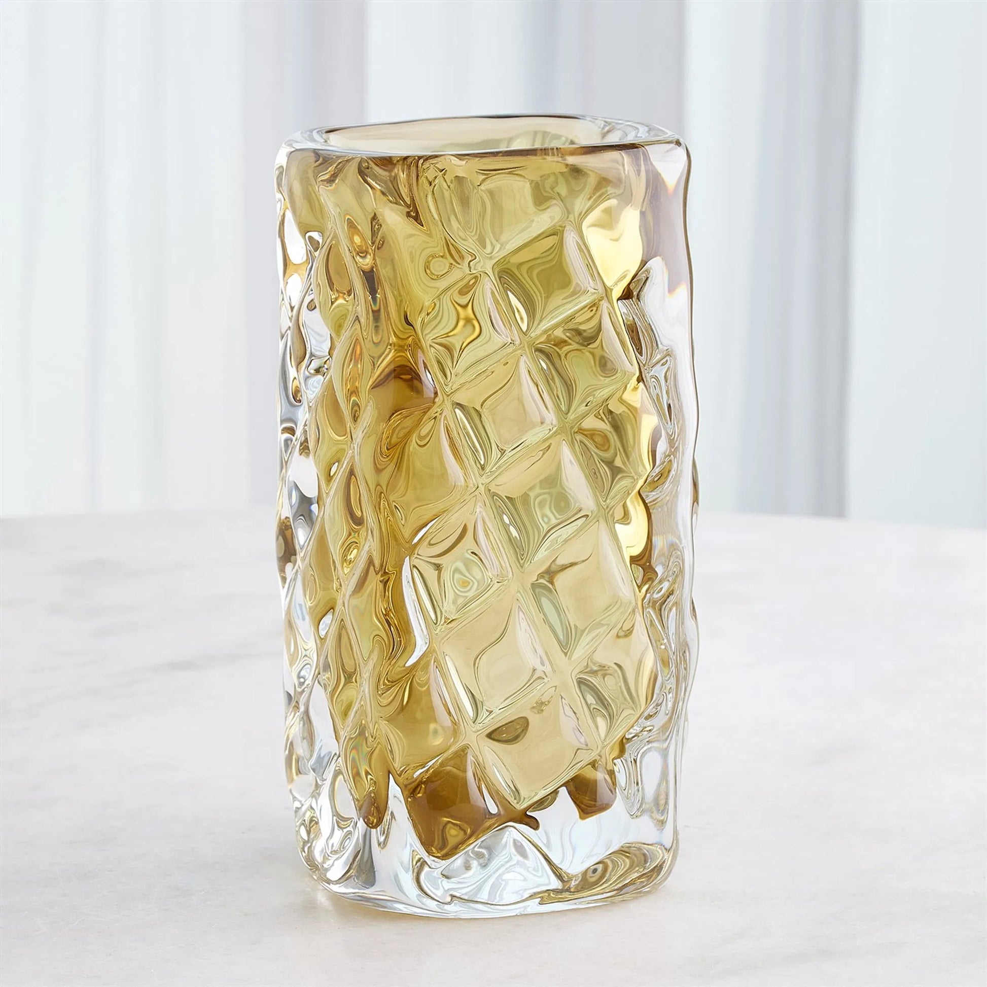 Quilted Vase by Global Views in clear. Made from unique in a transitional style.