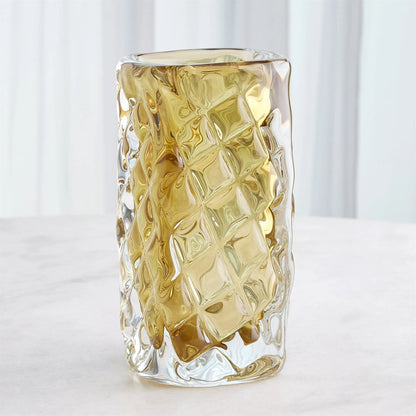 Quilted Vase by Global Views in clear. Made from unique in a transitional style.