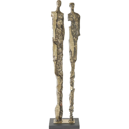 Abstract Couple Sculpture by Global Views in brass. Made from unique in a modern style.