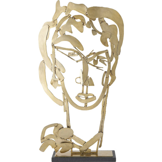 Hero Sculpture by Global Views in black and marble. Made from unique in a modern style.