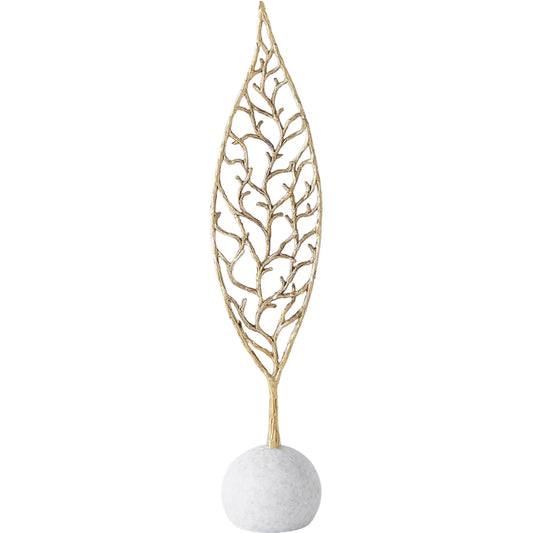 Sprig Sculpture by Global Views in white and marble. Made from unique in a modern style.