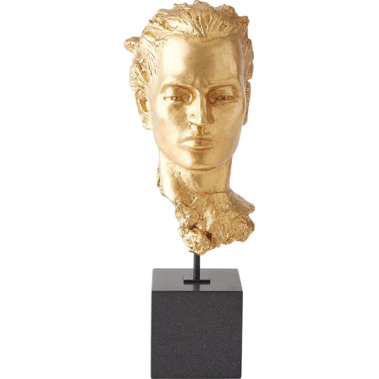 Gilded Portrait Sculpture by Global Views in gold and marble. Made from unique in a modern style.