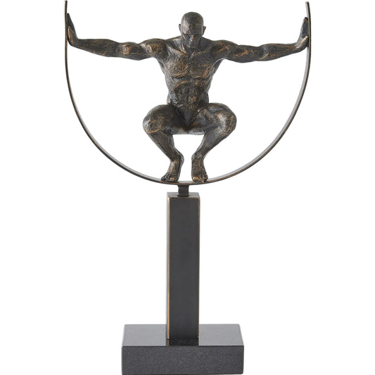 Fortitude Sculpture by Global Views in bronze and marble. Made from unique in a modern style.
