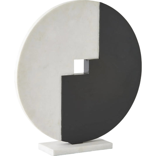 Stone Allion Sculpture by Global Views in white and marble. Made from unique in a unique style.