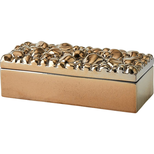 Pebbles Rectangular Box by Global Views in bronze. Made from ceramic in a unique style.