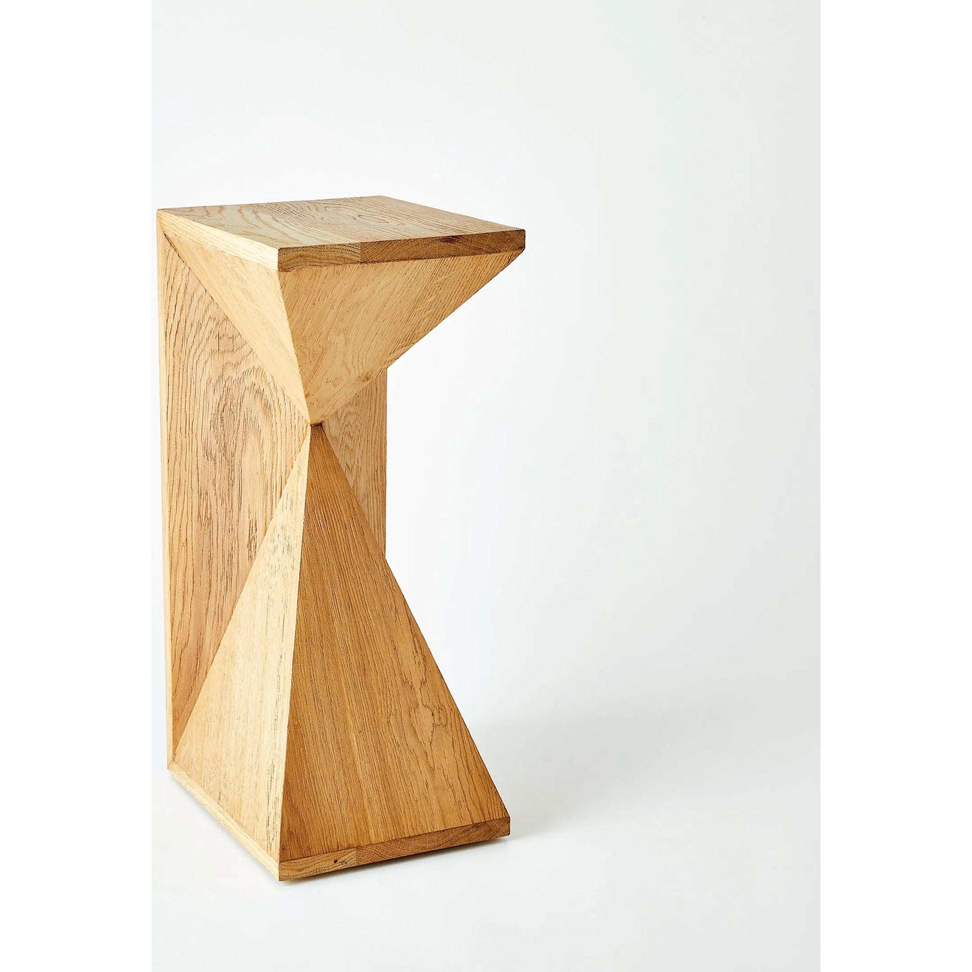 Asymmetrical Angle Side Table by Global Views. Made from oak, oak wood in a transitional style.