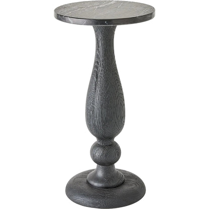 Vessel Side Table by Global Views. Made from oak, wood, marble in a transitional style.
