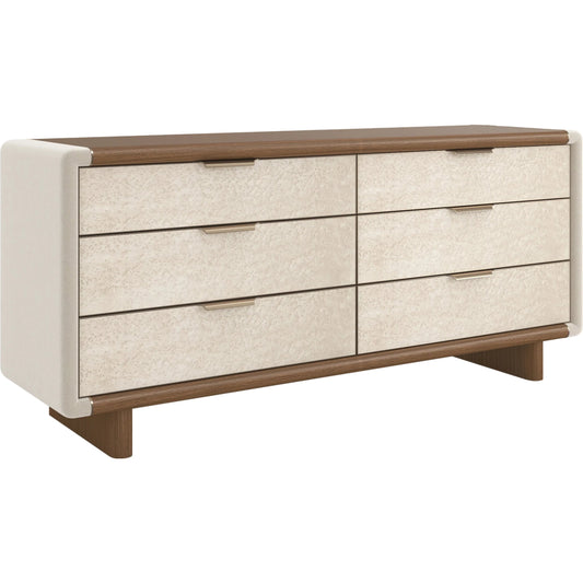 Botero Dresser by Caracole in retro walnut. Made from unique in a unique style.