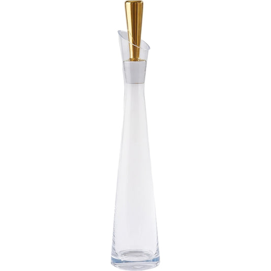 Slant Decanter by Global Views in gold. Made from glass in a unique style.