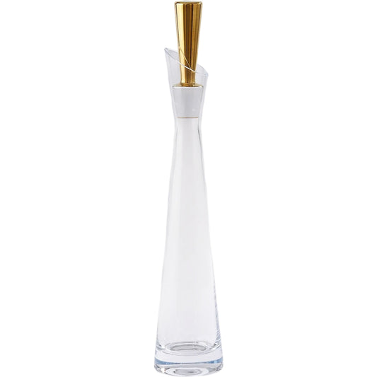 Slant Decanter by Global Views in gold. Made from glass in a unique style.