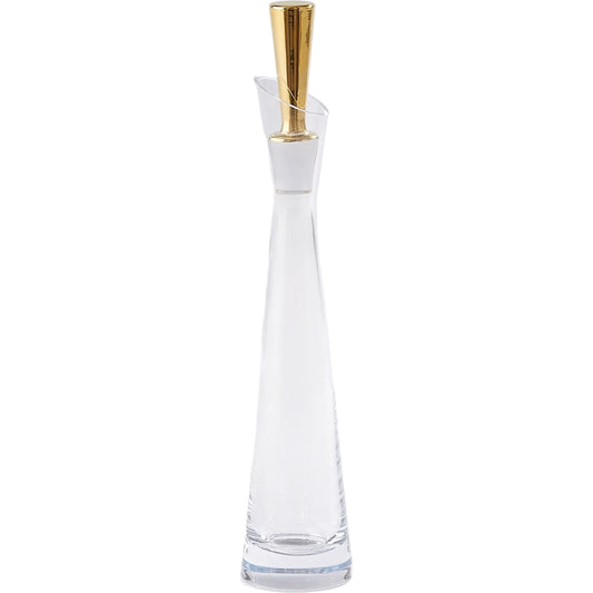 Slant Decanter by Global Views in gold. Made from glass in a unique style.