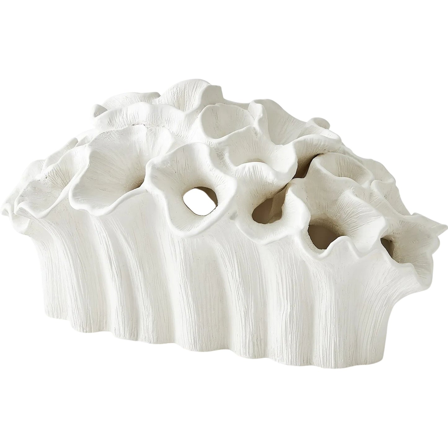 004 SI-2446262 | Primary Silo | Flora Coral Bouquet by Global Views in matte white. Made from ceramic in a modern style.