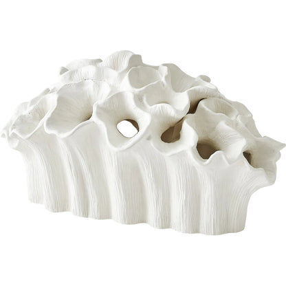 Flora Coral Bouquet by Global Views in matte white. Made from ceramic in a modern style.