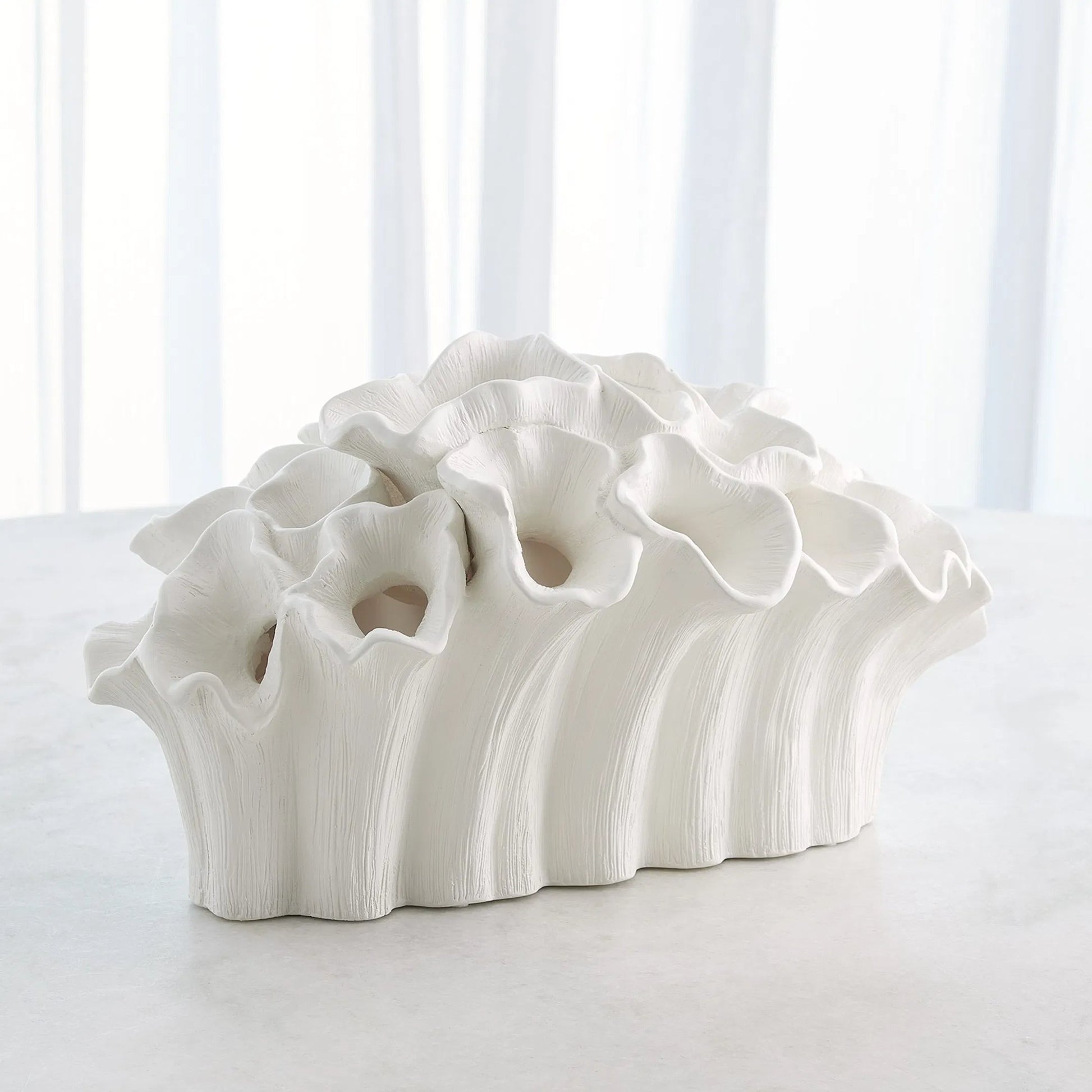 Flora Coral Bouquet by Global Views in matte white. Made from ceramic in a modern style.