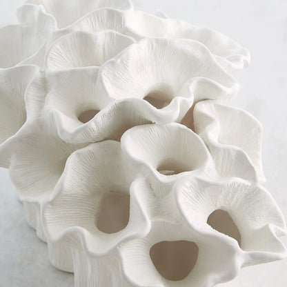 Flora Coral Bouquet by Global Views in matte white. Made from ceramic in a modern style.