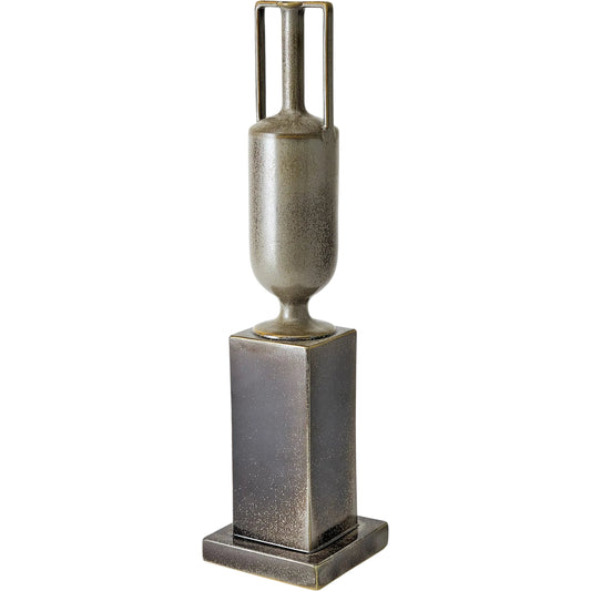 Pedestal Vase by Global Views in reactive silver. Made from ceramic in a unique style.