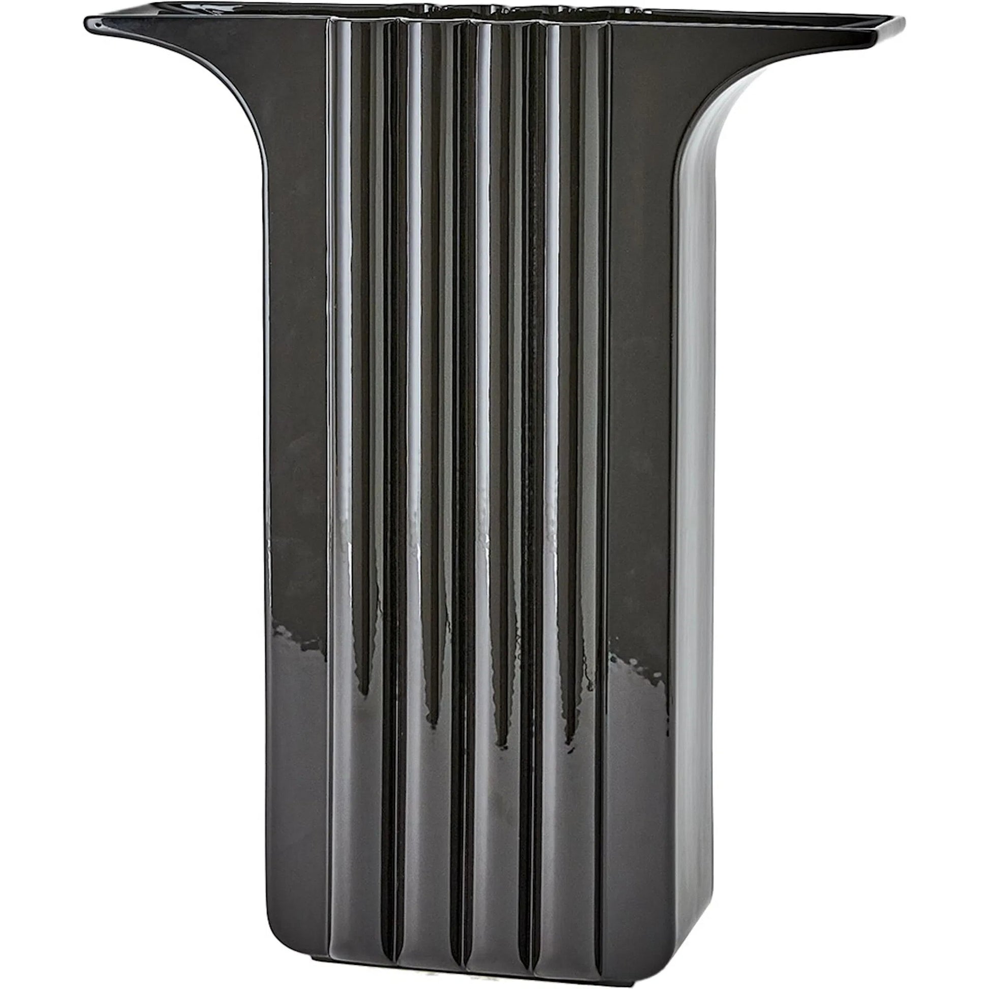 Flying Column Black Vase by Global Views in black and black gloss. Made from unique in a modern style.