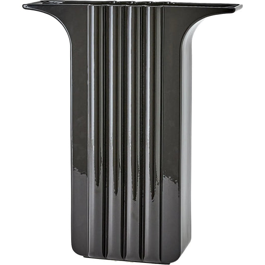 Flying Column Black Vase by Global Views in black and black gloss. Made from unique in a modern style.