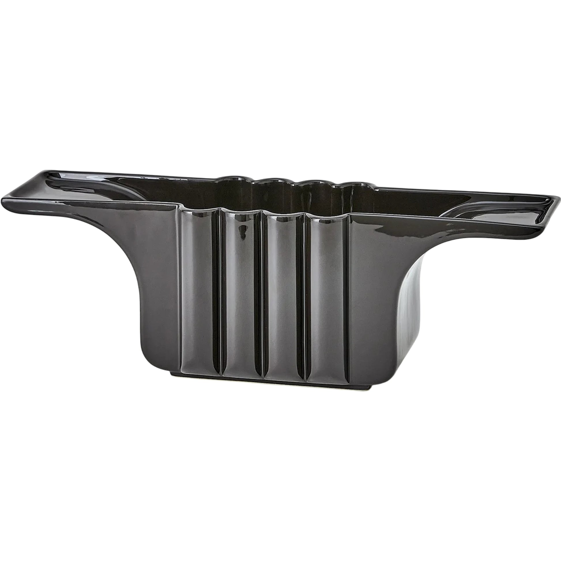 Flying Column Black Vase by Global Views in black and black gloss. Made from unique in a modern style.