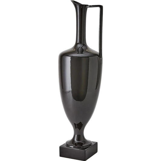 Quiet Curve Urn by Global Views in black. Made from ceramic in a unique style.