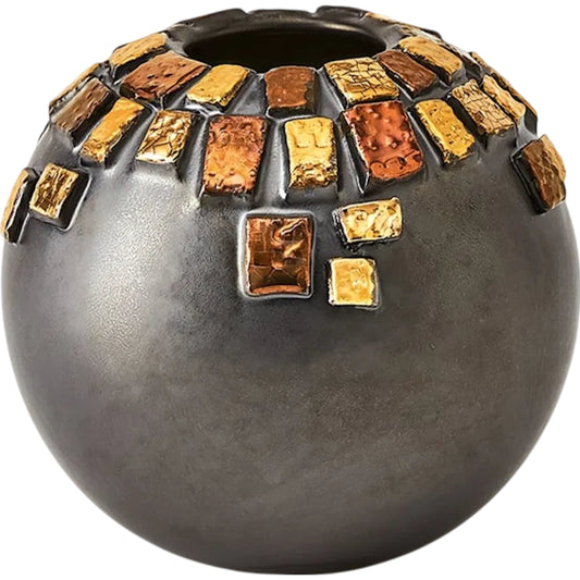 Array Vase by Global Views in black and bronze. Made from unique in a modern style.